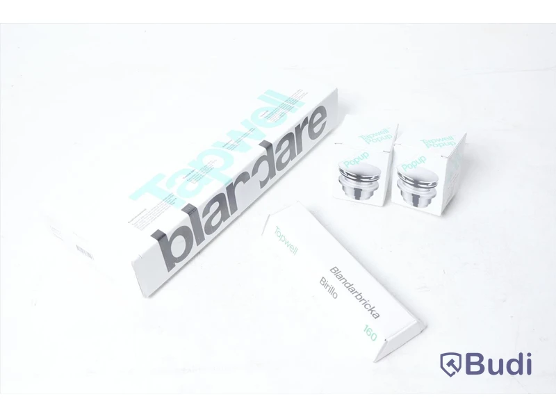 Blandare, blandarbricka samt bottenventil 2 st - Tapwell Mässing