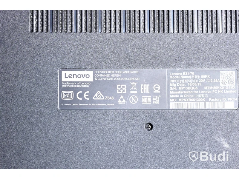 Bärbar dator – Lenovo E 31-70, inkl. laddare, rensad, inget OS