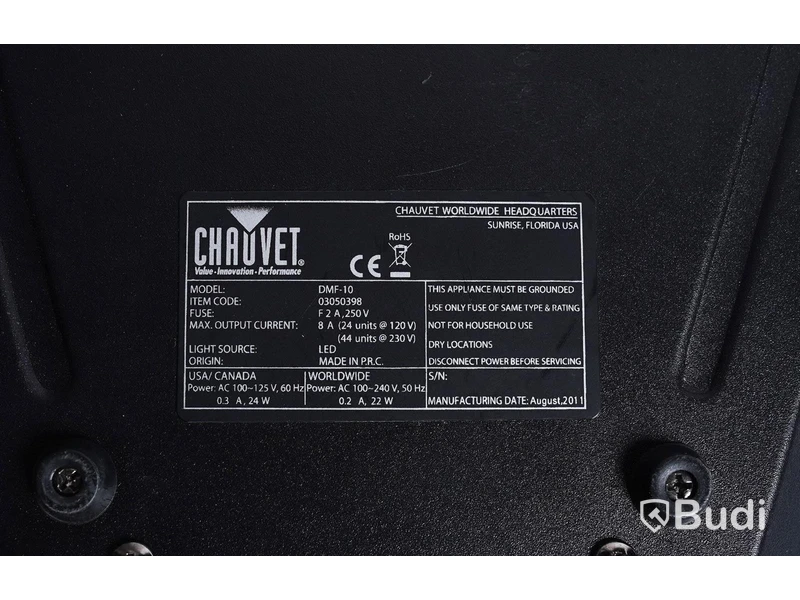 4 st scenljus - Chauvet DMF-10 Dimmable LED, OBS! säljs utan strömkabel