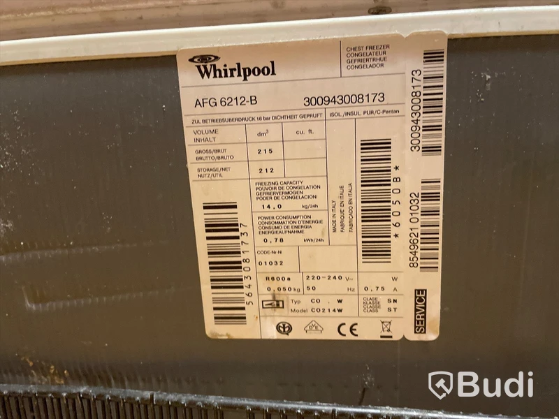 Frysbox - Whirepool AFG 6212-B ca mått: 80x60x87 cm