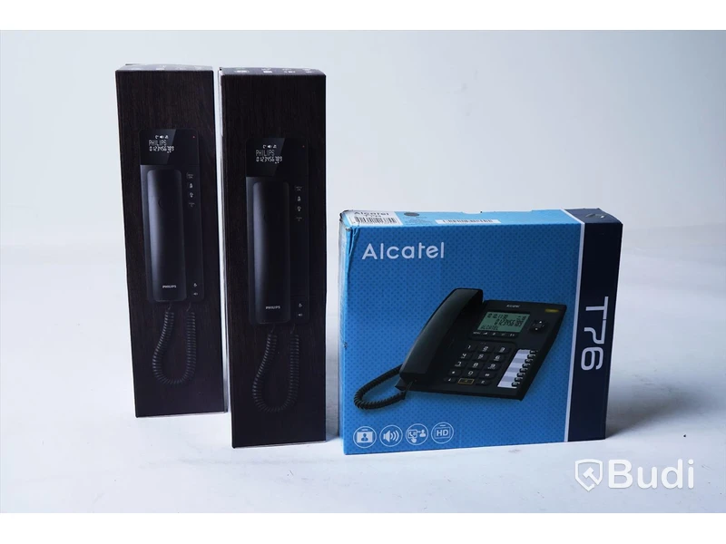 3 st telefoner med sladd - 2 st Philips Scala M110 samt en Alcatel T76