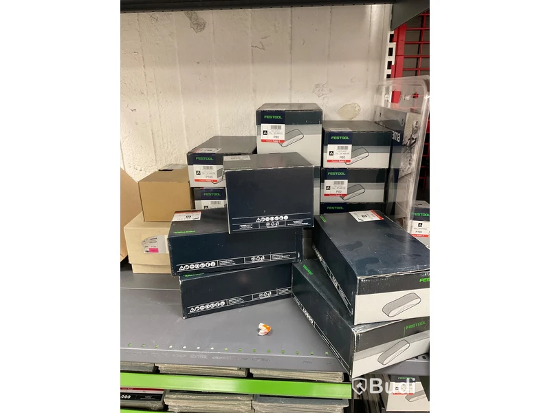 Parti med diverse slipband, slipark och slippapper. FESTOOL. Ord. pris: 23 180 kr exkl. moms