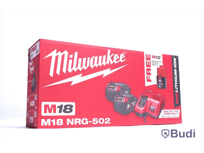 Laddpaket - Milwaukee M18 NRG-502. Nypris ca 2500 kr. Ny.