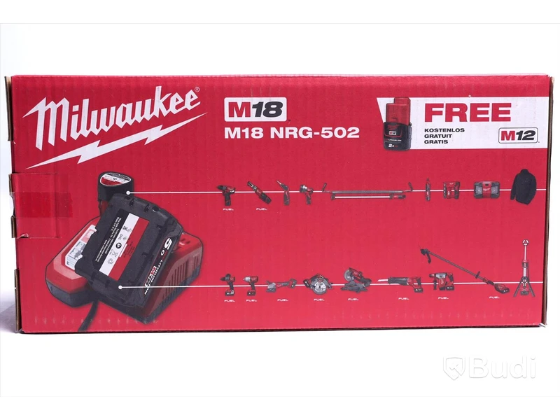 Laddpaket - Milwaukee M18 NRG-502. Nypris ca 2500 kr. Ny.