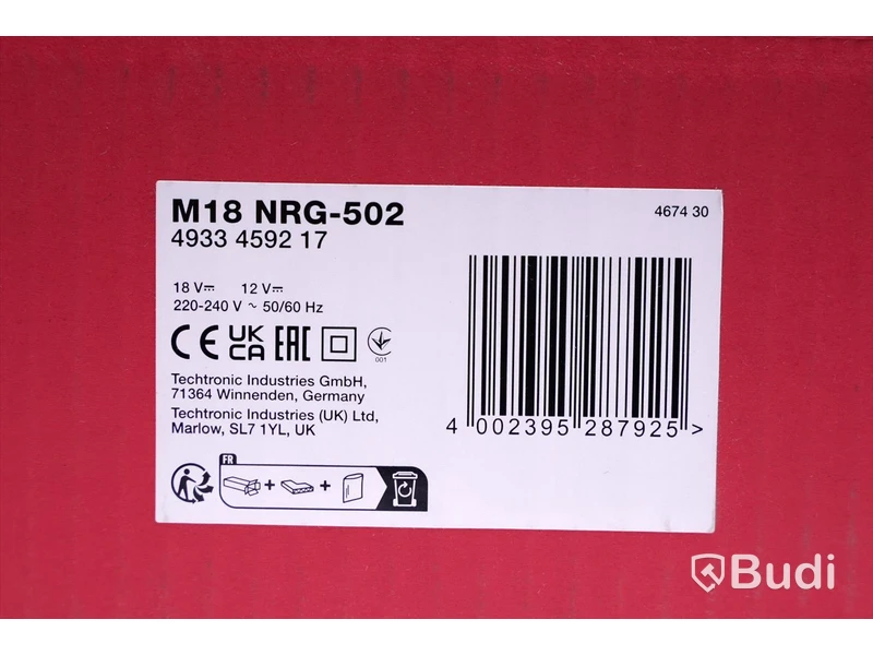 Laddpaket - Milwaukee M18 NRG-502. Nypris ca 2500 kr. Ny.