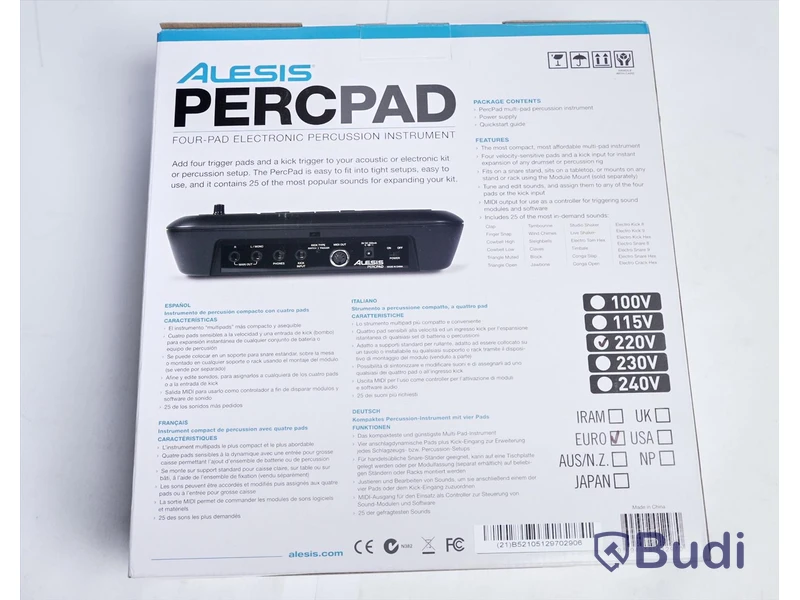 PERCPAD - Alesis Four-Pad Electric Perc Instrument. Ny.