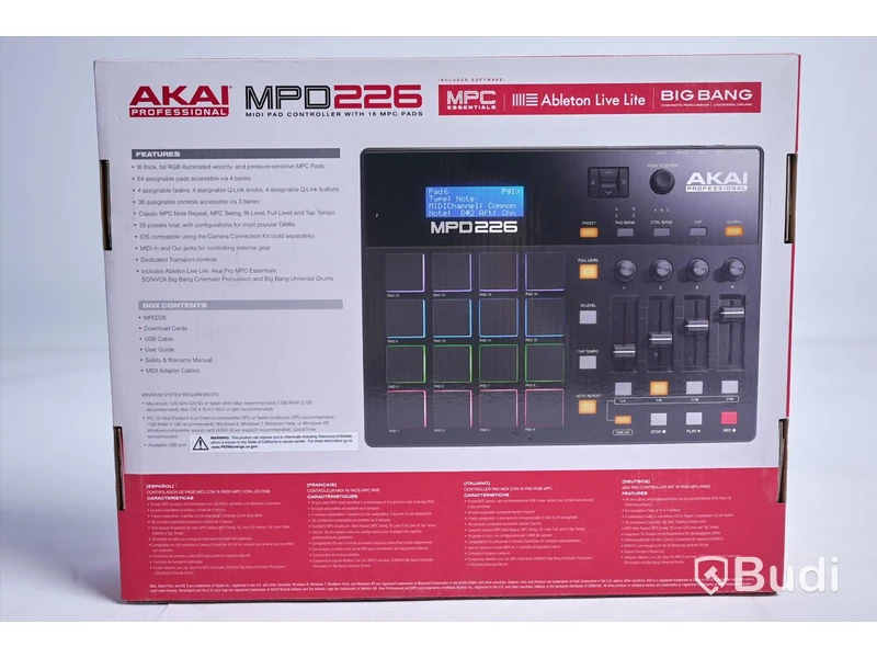 Midi Controller - Akai MPD 226. Ny.