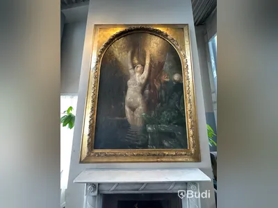 Oljemålning D. Wallin 1909, ca 250x160cm