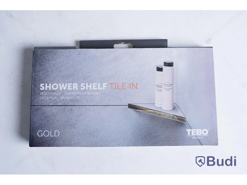 3 st duschhyllor - Tebo Tile In, guld