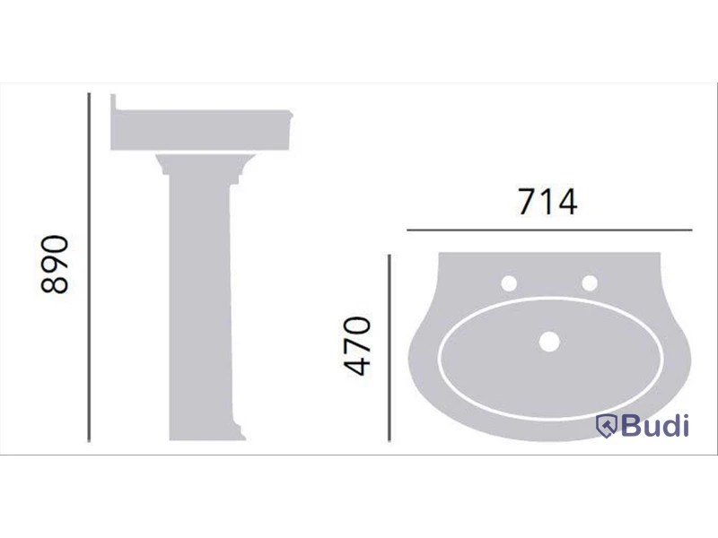 Handfat samt pelare - Heritage Claverton basin PCLW051 samt Heritage Granley Pedestal Tall PGRW10, nypris ca. 5000. OBS! referensbild, blandare ingår ej