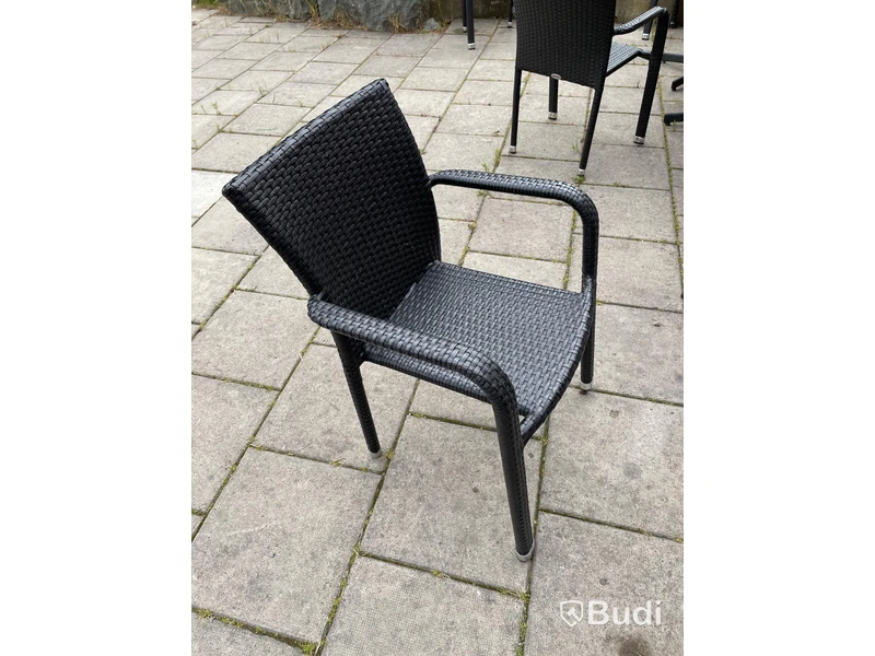 Utomhusmöbler, 10 st karmstolar, 7 st cafebord