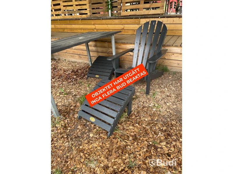 4 st bord samt 7 st solstolar med benstöd 200x77x77 cm