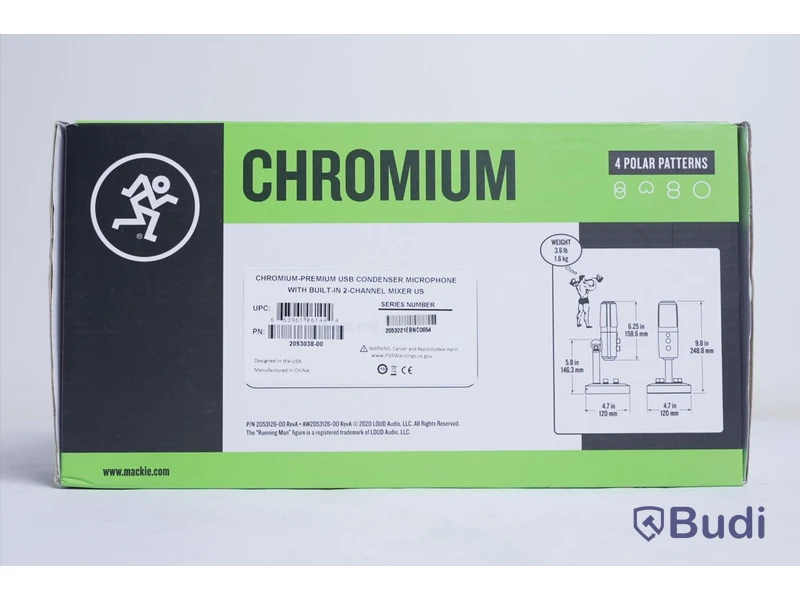 Mikrofon - Mackie Chromium Premium USB Condenser Microphone with built-in 2-channel mixer. Ny.