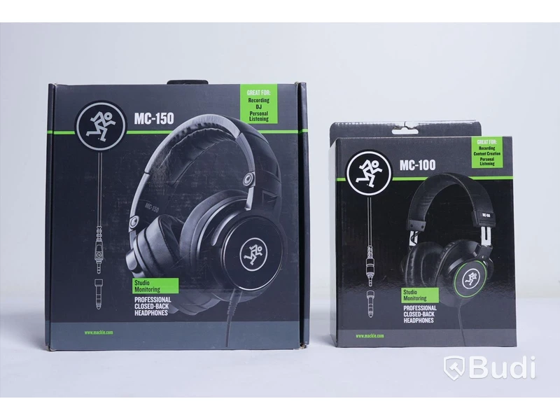 2 st hörlurar - Mackie MC-150 och MC-100 Professional Closed-Back Headphones. Ny.