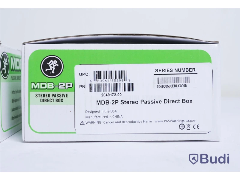 2 st DI Box - Mackie MDB-1P Passive Direct Box samt MDB-2P Stereo Passive DI Box. Ny.