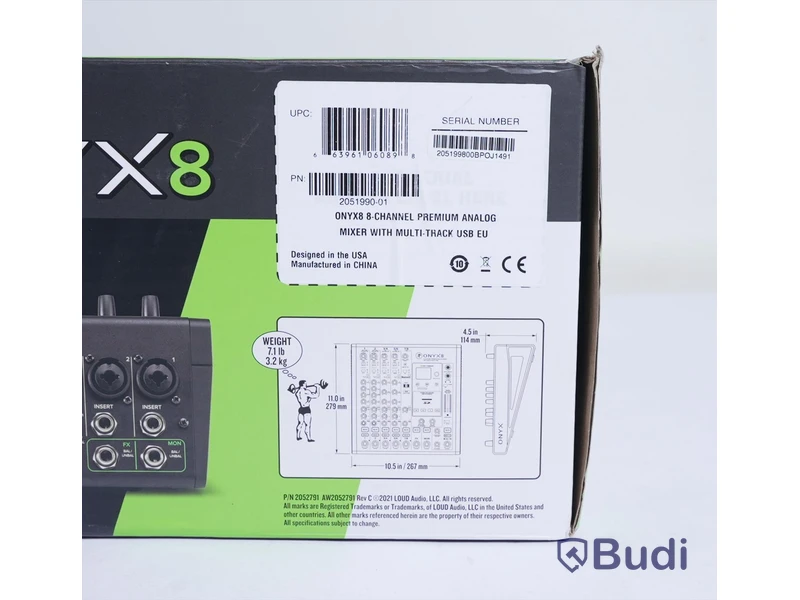 Mixerbord - Mackie Onyx 8, 8-channel Premium Analog Mixer