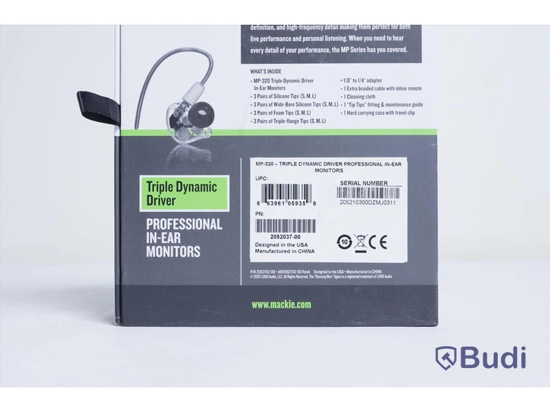 Hörlurar - Mackie MP-320 Professional In-ear Monitors. Ny.