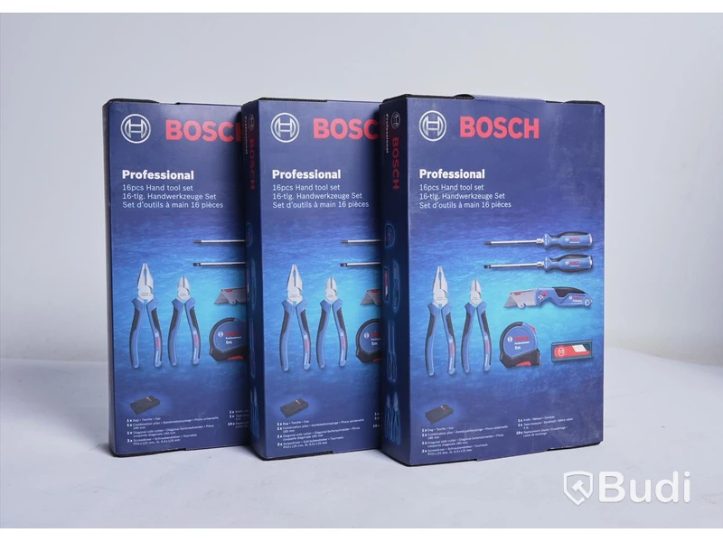 3st verktygssatser - Bosch Professional 16 pieces Hand Tool Set. Ny, Obruten förpackning.