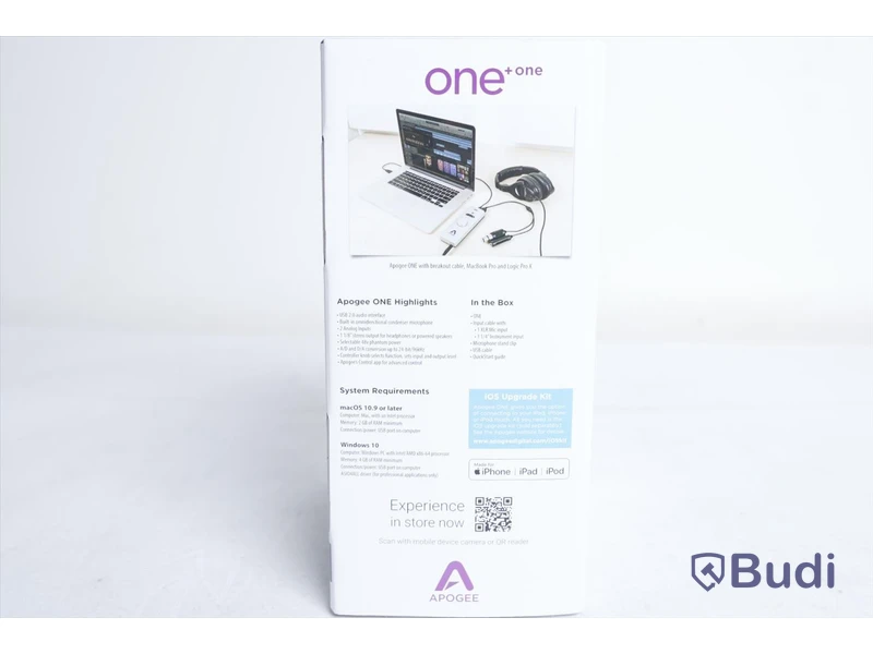 Ljudkort- Apogee One. Ny, Obruten förpackning. Nypris ca 3.500 kr