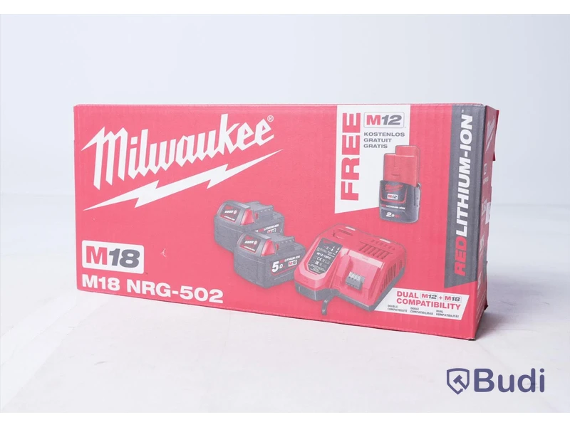 Laddpaket - Milwaukee M18 NRG-502. Nypris ca 2500 kr. Ny, Obruten förpackning.