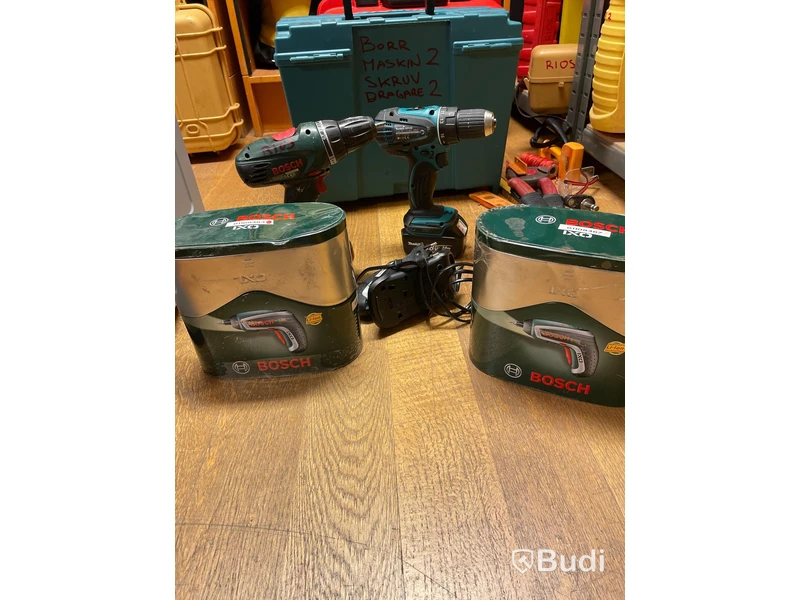 5 st borrmaskiner Bosch & Makita
