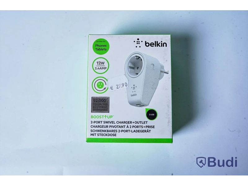 Vägguttag, 10st - Belking 2st 2,4 USB, roterbar 360 grader.