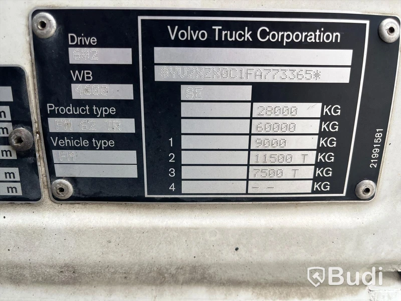 Kranväxlare Volvo FM 6x2 | HMF 2620-K5 | JOAB L17 5200 AA | 2015 - export