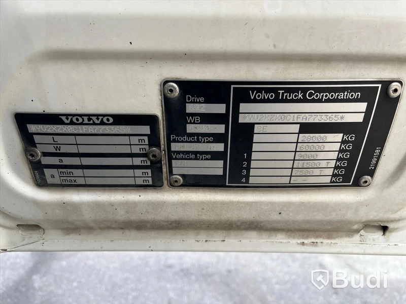 Kranväxlare Volvo FM 6x2 | HMF 2620-K5 | JOAB L17 5200 AA | 2015 - export