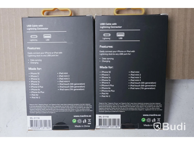 Lightning kablar 40st - MacLine USB Cable with Lightning Connector 1m