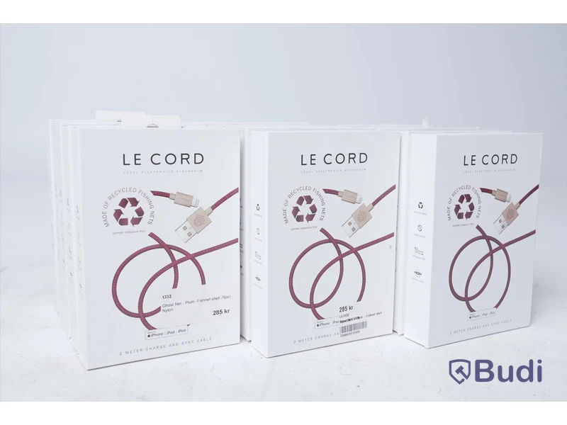 Lightning kablar 15st - Le Cord 2m. Nypris 285kr/st