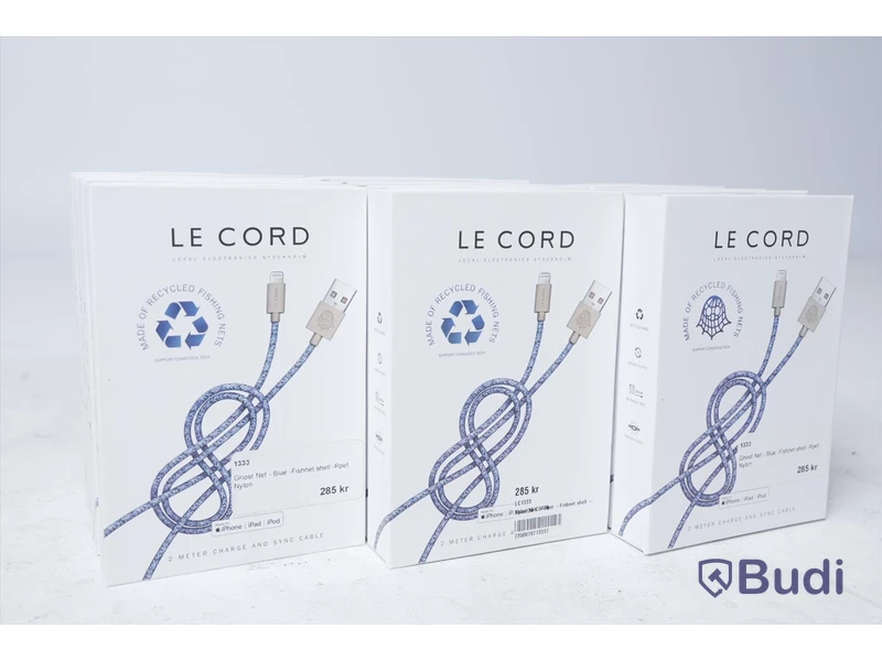 Lightning kablar 13st - Le Cord 2m. Nypris 285kr/st