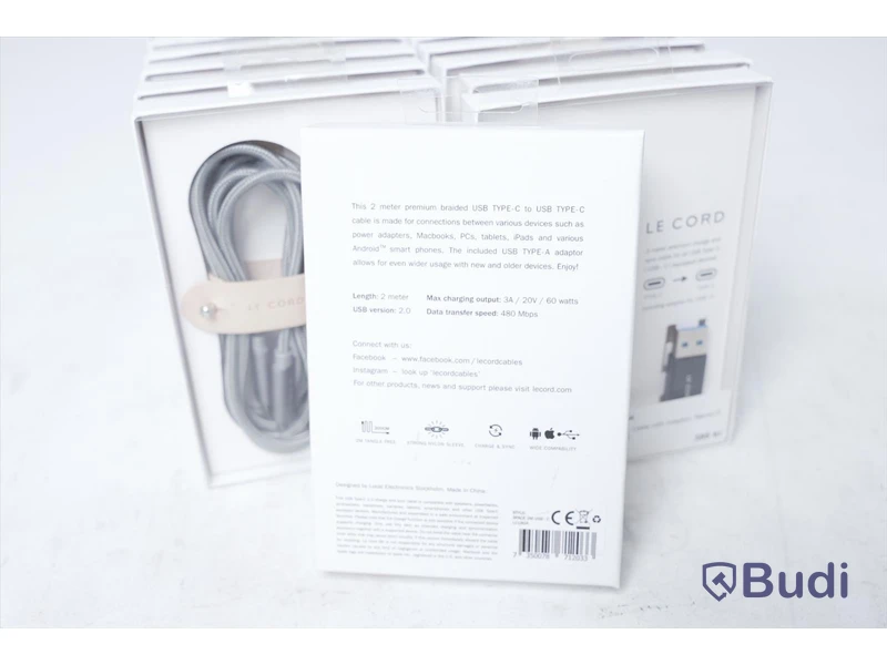 Lightning kablar med adapter 13st - Le Cord 2m. Nypris 385kr/st