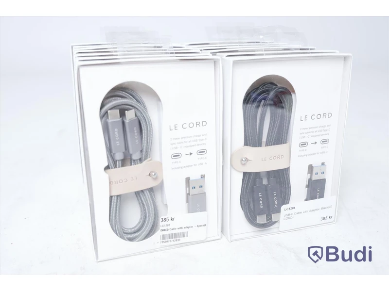Lightning kablar med adapter 13st - Le Cord 2m. Nypris 385kr/st