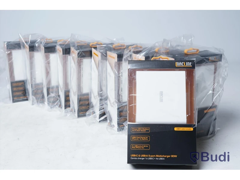 Laddare 10st - MacLine USB-C & USB-A 5-Port Multicharger 80W. Nypris 799kr/st