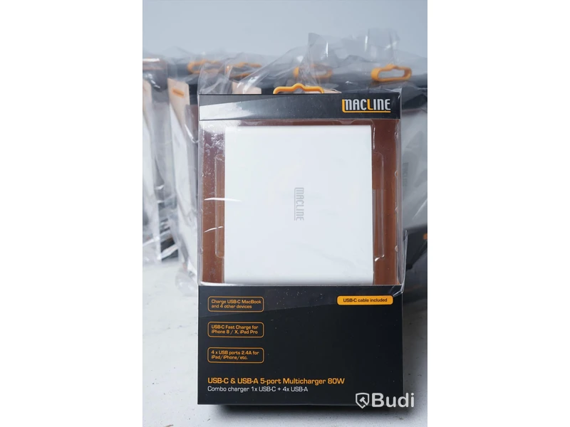 Laddare 10st - MacLine USB-C & USB-A 5-Port Multicharger 80W. Nypris 799kr/st