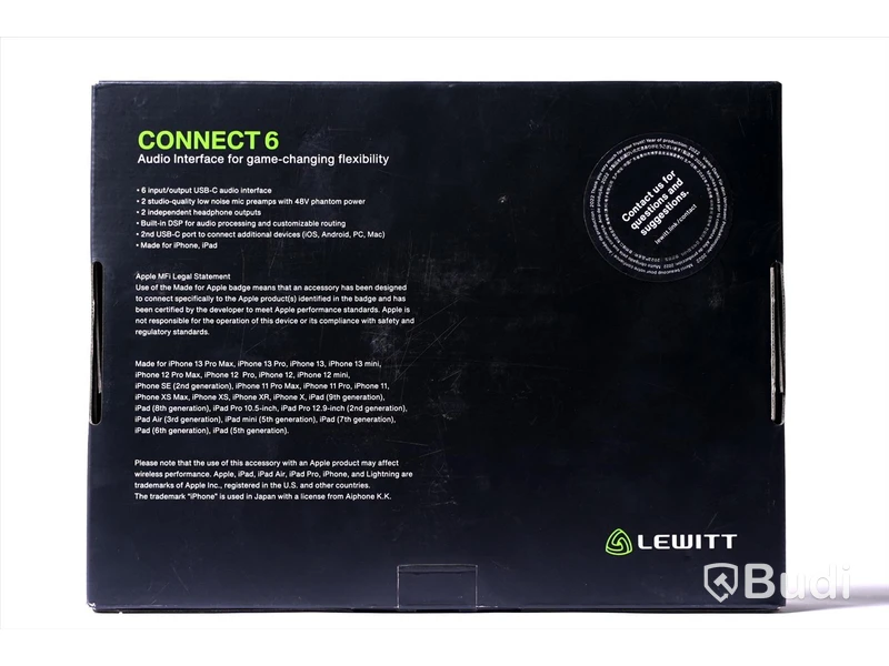 Audio Interface - Lewitt Connect 6. Nypris ca 3000 kr. Ny.