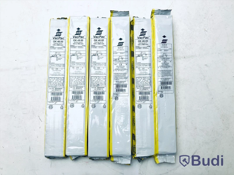 Parti m. svetselektroder - ESAB OK 48.00 4.0mm x 450 mm Vac Pac E7018, totalt värde ca: 1000 kr