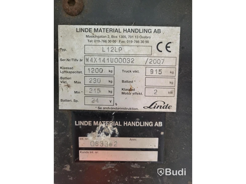 Truck Linde L 12 LP - 141 - saknar batteri