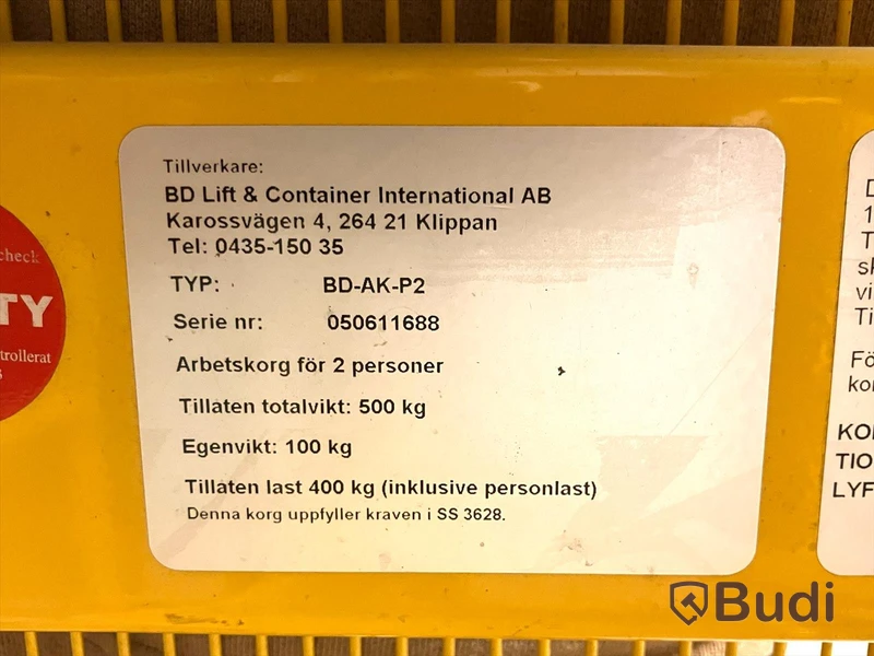 Personkorg för truck/pallgafflar - BD Professional, BD-AK-P2