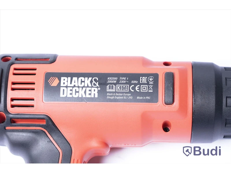 Varmluftspistol – Black & decker 2000W inkl. tillbehör.