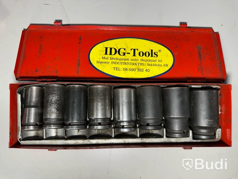 3 st luftdrivna mutterdragare inkl. 4 st lådor med hylsor, IDG Tools