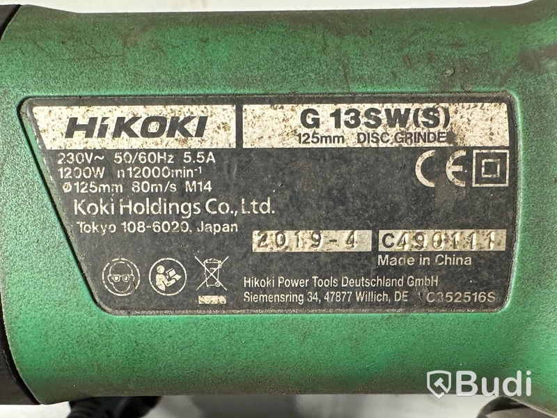 3 st vinkelslipar Hitachi G 13SW(s)
