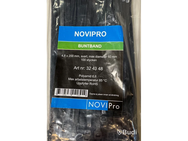 15 st. paket med buntband, olika storlekar, NoviPro, ord. pris ink. moms ca: 1500 kr