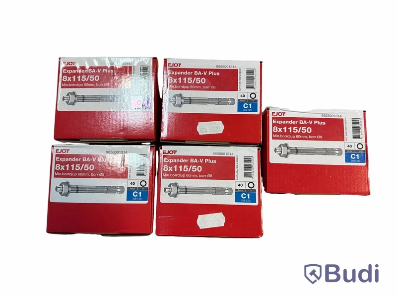 5 st. paket Expanderskruv, Ejot BA-v Plus 8x115/50, totalt ord. pris ink. moms ca: 1800 kr
