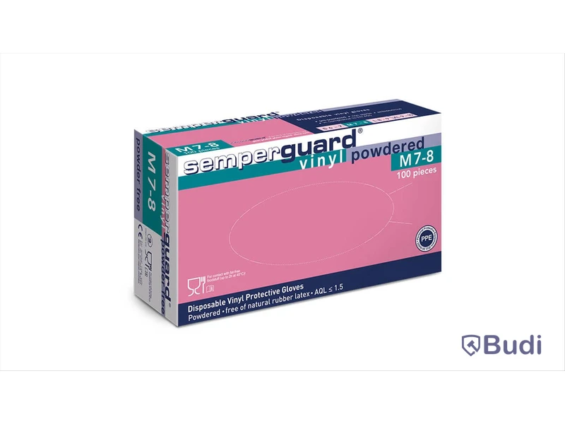 30st 100pack GLOVES VINYL POWERED NYA. Stl: 6-7/S. Märke: Semperguard. ord. pris ca: 3000 kr