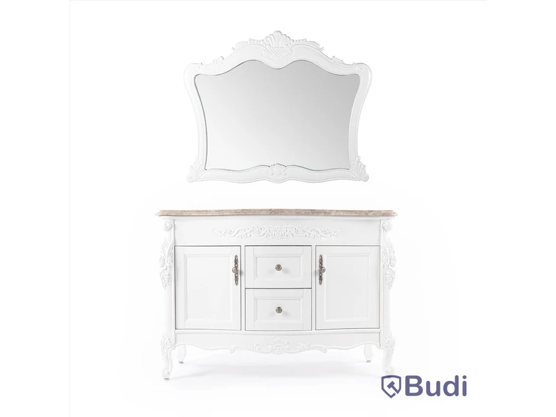 Klassisk badrumsspegel 116x92cm Fransk Vit Toronto Ord. Pris: 1117 kr