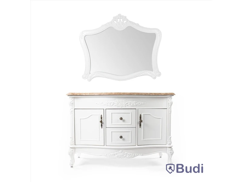 Klassisk badrumsspegel 116x92cm Fransk Vit Ottawa Ord. Pris: 1117 kr
