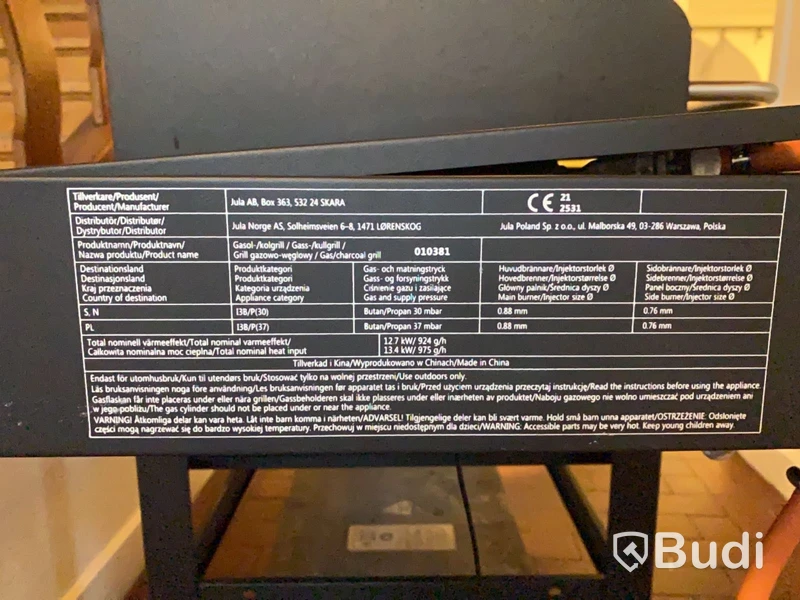 Kol-/gasolgrill med röklåda Burns & Barkles