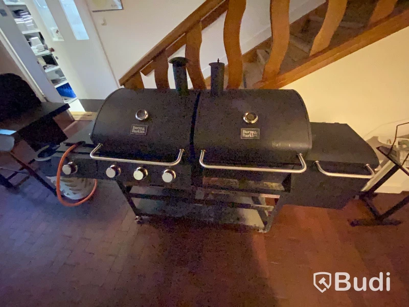 Kol-/gasolgrill med röklåda Burns & Barkles