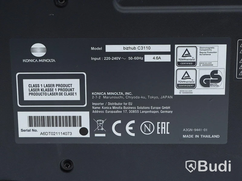 1 st Skrivare - Konica Minolta Bizhub C3110 - strömkabel saknas